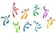 Vector: Dancing and jumping peoples Dancing and jumping peoples