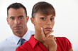 Serious business couple