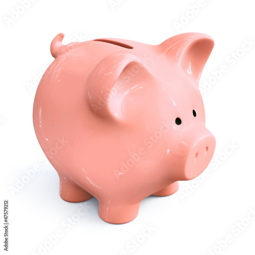 Illustration: Piggy bank - front left view Piggy bank - front left view