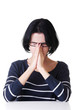 Photo : Young sad woman, have big problem or depression Young sad woman, have big problem or depression