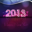 Happy new year 2013 reflection colorful background