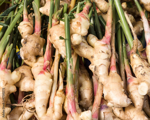 Photo: Display of fresh ginger root Display of fresh ginger root