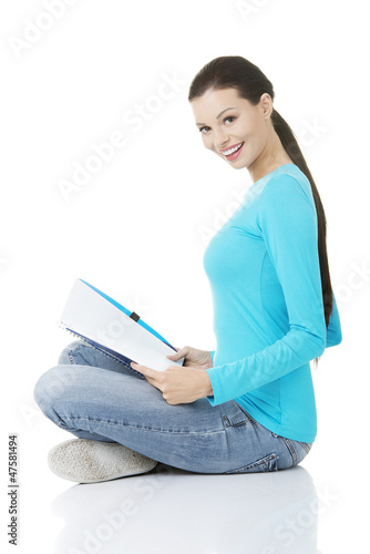 Photo: Studying happy young woman Studying happy young woman