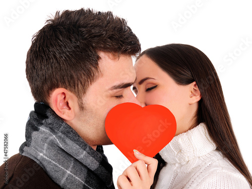 Photo: Isolated casual couple Isolated casual couple