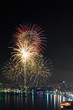Night view and firework at Pattaya city, Thailand.