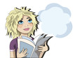 Vector: Blond girl reading Blond girl reading