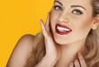 Glamour model with sexy red lips