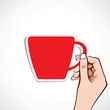 red coffee cup in hand stock vector