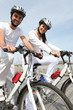 Couple out for a bike ride