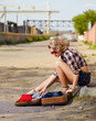 blonde girl hitchhiker
