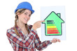 Worker promoting energy savings.