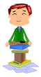 Working Man Doing Meditation, illustration
