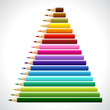 Background with colored pencils. Vector conceptual illustration.