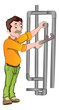 Vector: Plumber Fixing Pipes, illustration Plumber Fixing Pipes, illustration