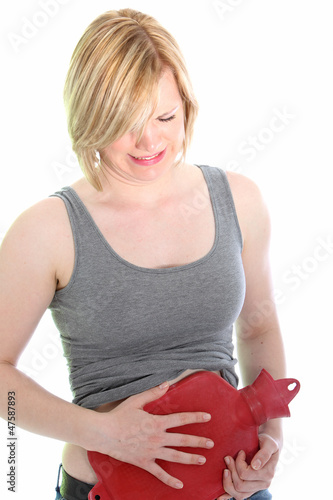 Photo: Woman with abdominal pains Woman with abdominal pains