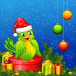 Vector: vector illustration of bird sitting on Christmas gifts vector illustration of bird sitting on Christmas gifts