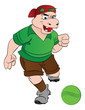 Humanoid Hippo Playing Soccer, illustration