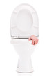 Toilet bowl with hand