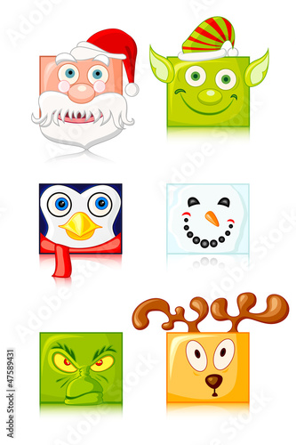Vector: vector illustration of funny Christmas character against white vector illustration of funny Christmas character against white