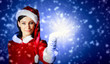 Portrait of girl wearing santa claus clothes