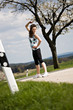 stretching woman