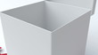 White gift box with red ribbon opening