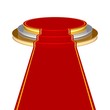 Gold ,Silber ,Bronze-Podest mit rotem Teppich