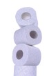 stack of toilet paper rolls, isolated on white background
