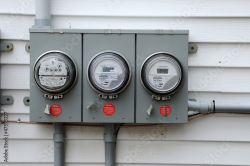 Photo: Quebec ,electricity meterin the city of Levis in Chaudiere Appal Quebec ,electricity meterin the city of Levis in Chaudiere Appal