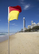 Safew swimming flag at the beach