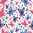 Seamless pattern with beautiful butterflies