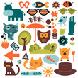 Set of cute various elements for design