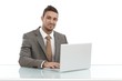 Portrait of working businessman