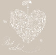 Vintage wedding floral heart