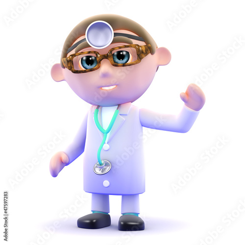 Illustration: Doctor waves hello Doctor waves hello