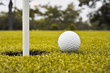 golf ball on lip of cup