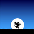 dragon silhouette on the moon background