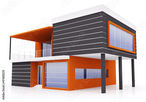 Illustration: Exterior of modern house Exterior of modern house