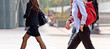 Young couple. Man and woman after work.