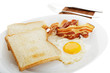Spiegelei,Speck,Toast