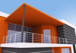 Exterior of modern house with terrace