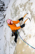 Ice climbing woman