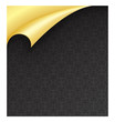 Black Paper with Vintage Texture and Curled Golden Corner