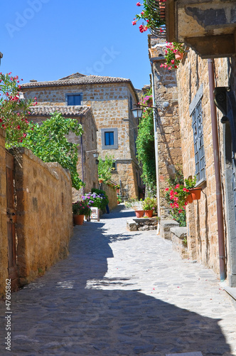Photo: Alleyway. Civita di Bagnoregio. Lazio. Italy. Alleyway. Civita di Bagnoregio. Lazio. Italy.