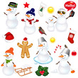 Collection Of Snowmen And Christmas Icons