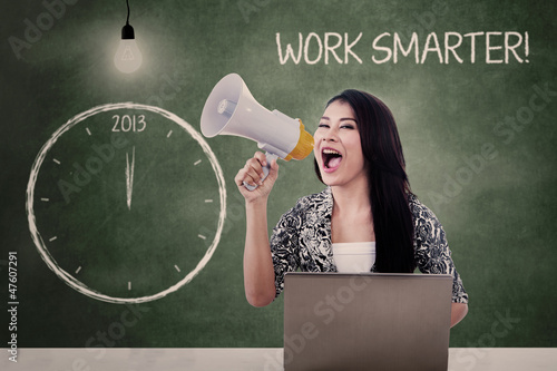 Photo: Businesswoman announce to work smarter in 2013 Businesswoman announce to work smarter in 2013