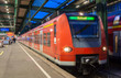 Suburban electric train at Stuttgart railway station. Germany