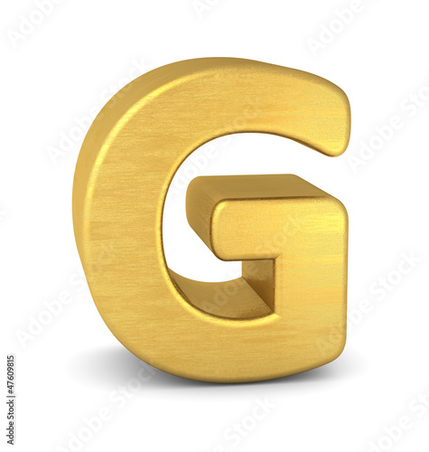 Illustration: buchstabe letter G gold vertikal buchstabe letter G gold vertikal