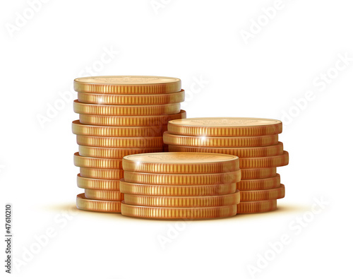 Illustration: stacks of golden coins stacks of golden coins