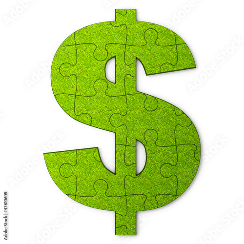 Illustration: Green dollar puzzle Green dollar puzzle